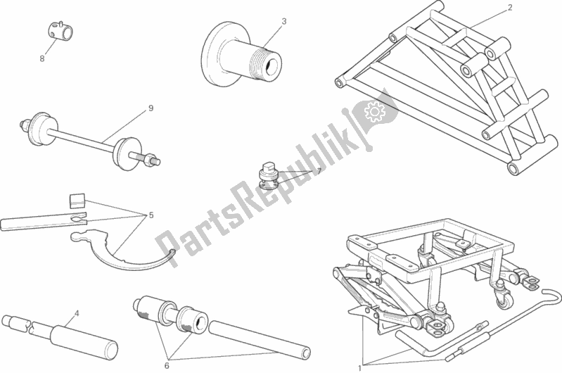 All parts for the Workshop Service Tools, Frame of the Ducati Monster 1200 R USA 2017